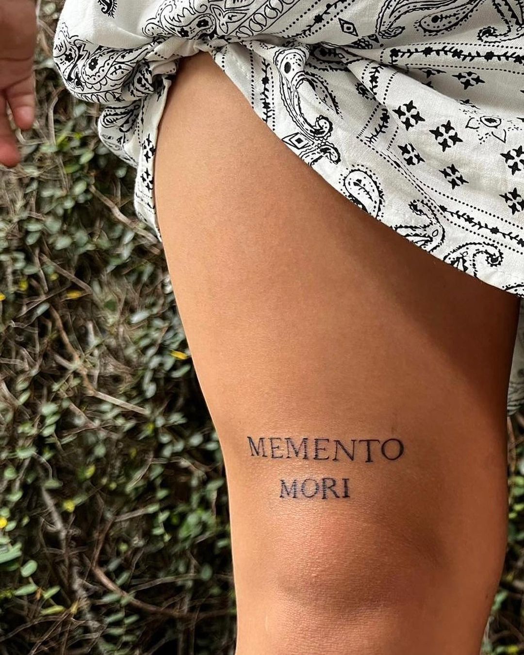 Memento Mori Above The Knee Tattoo