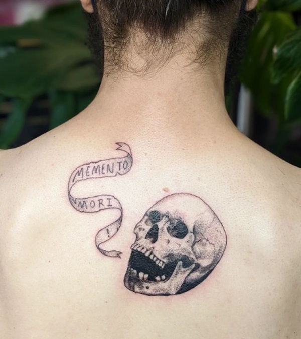 Memento Mori Tattoo On The Back