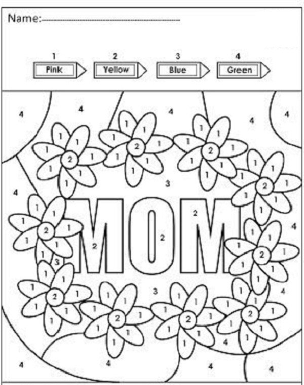 Mother's Day Coloring By Number