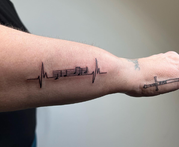 Music Heartbeat Tattoo