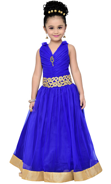 Netted Royal Blue Girls Dress