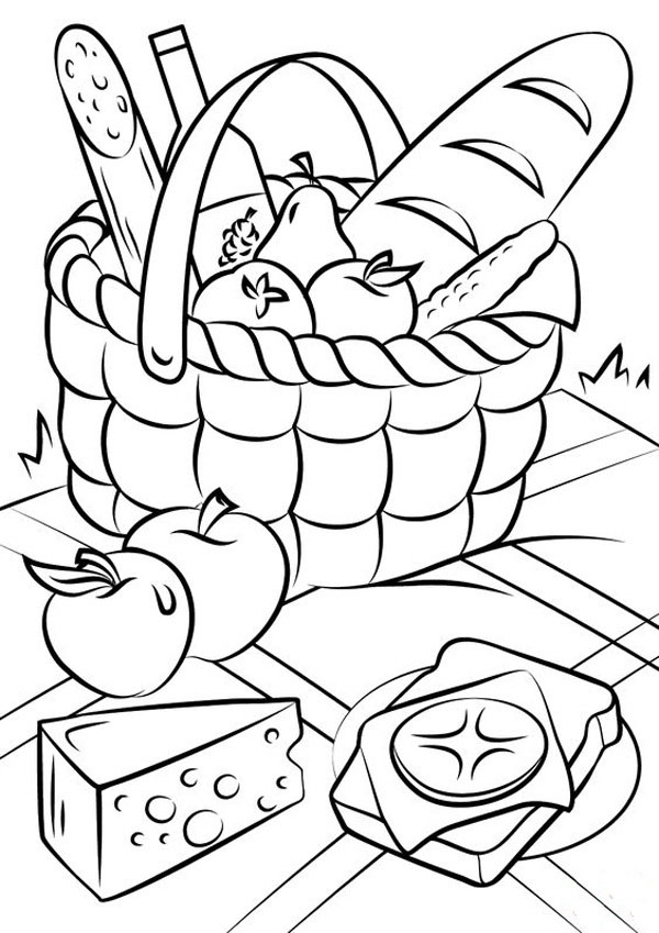 Picnic Food Basket Sheet