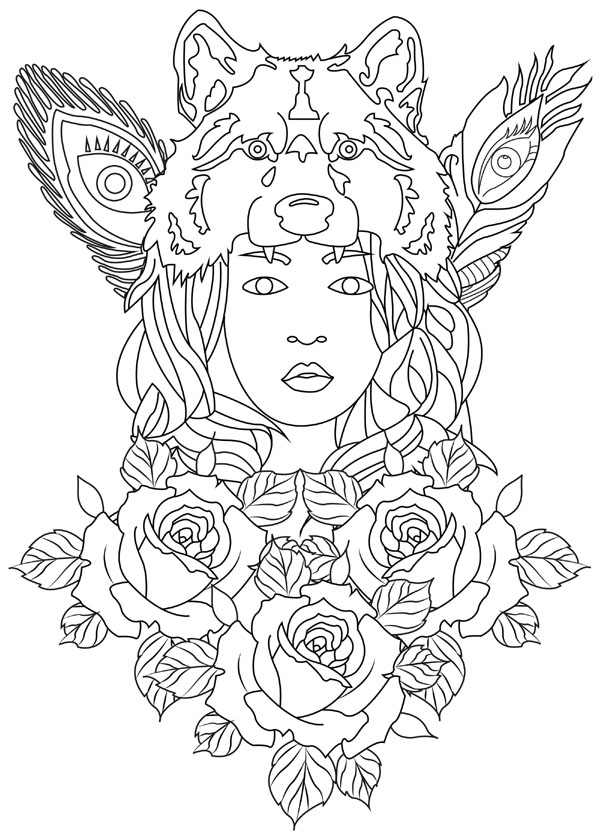 Rose Coloring Pages for Adults