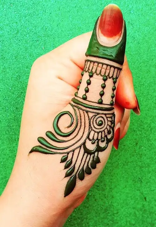 Green One Tattoo Design Mehandi, For Personal