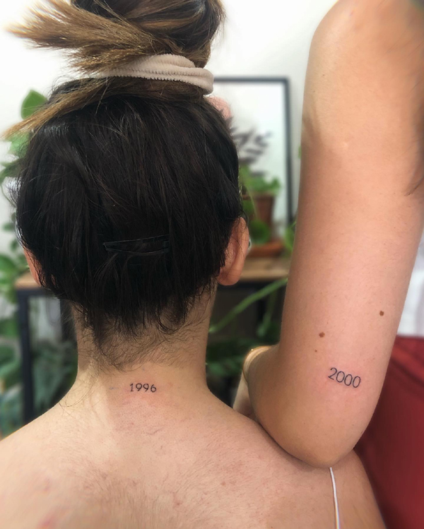 Sister Arm Tattoos With A Date Of Birth