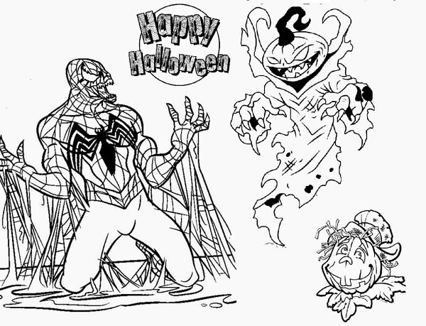 Spiderman Halloween Coloring Activity