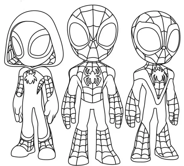 Spiderman And His Friends Coloring Pages