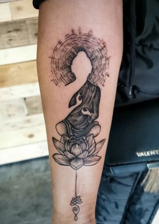 Spiritual Unalome Symbol Tattoo