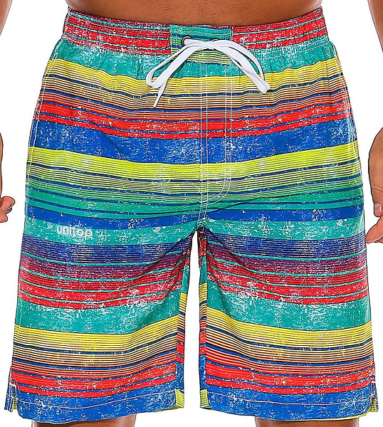 Striped Print Men’s Swimsuit