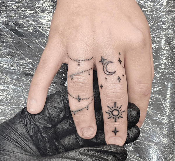 Sun And Moon Minimalist Tattoo