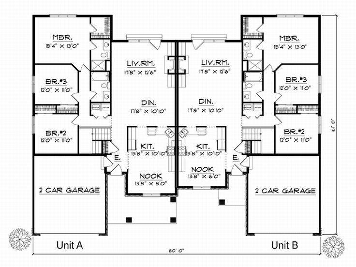 1600 Sqft Duplex House Plans