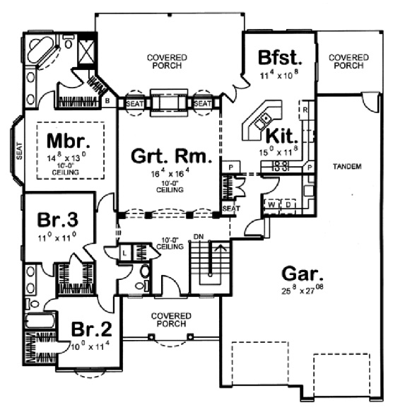 1800 Sqft One-Story Traditional House Plan
