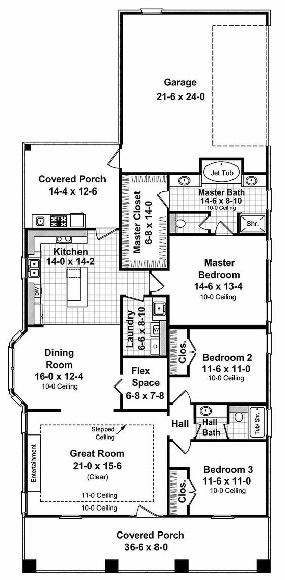 1800 Sqft Three Bhk Craftsman Style House Plan