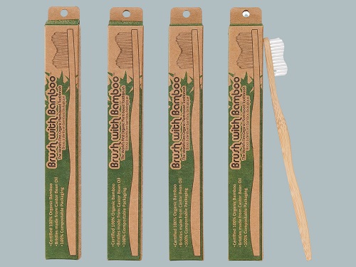 Brush With Bamboo Toothbrush With Plant Based Bristles