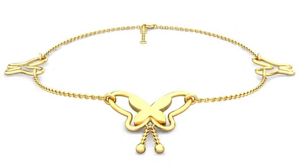 Gold Chain Butterfly Anklet
