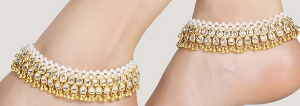 Gold Plated Pearl Anklet