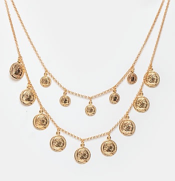 Gold Plated Silver Coin Necklace