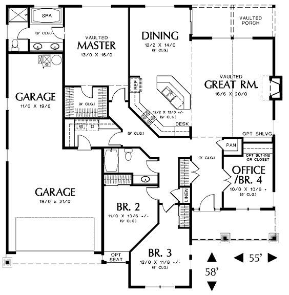 Luxurious 2000 Sqft 3 BHK House Plan