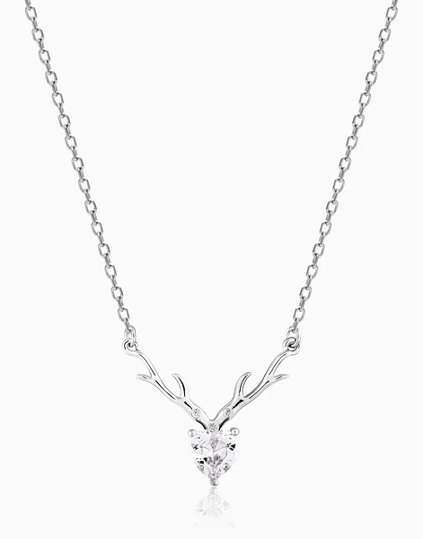 Silver Chain Necklace With Heart Pendant