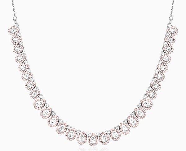 Silver Diamond Necklace For Wedding