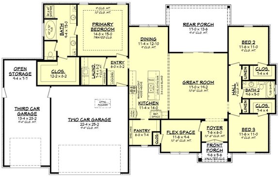 Three BHK House Plan In 2000 Sq Ft