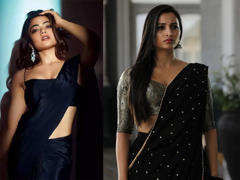 Beautiful Bollywood Heroines In Black Sarees