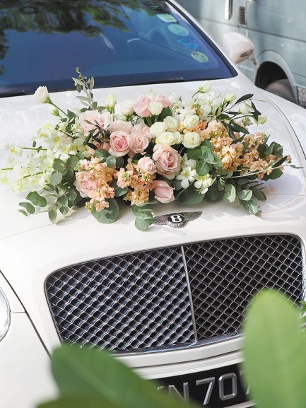 Bridal Car Decorations Door Handle Ribbons (FROM $160 ONWARDS) (WED09) -  FLORAL GARAGE SG