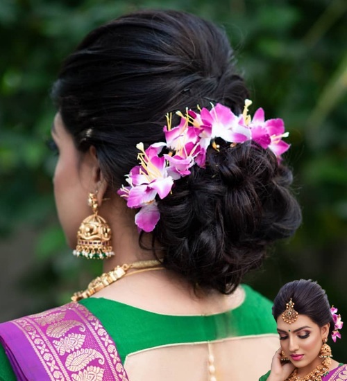 Indian Wedding Bun Hairstyle With Flowers and Gajra! | Wedding bun  hairstyles, Indian bun hairstyles, Mom hairstyles