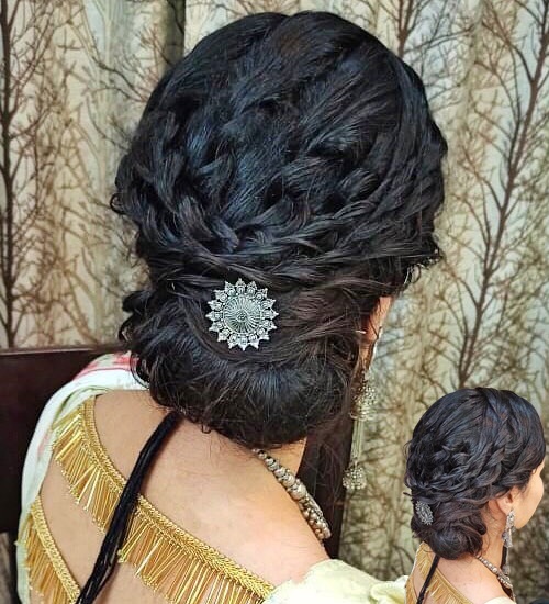 Bun Hairstyles For Saree 18