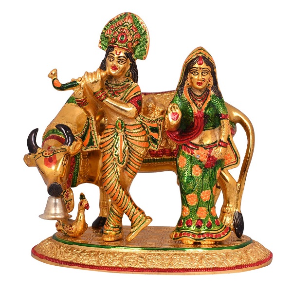 Collectible India Metal Radha Krishna Idol