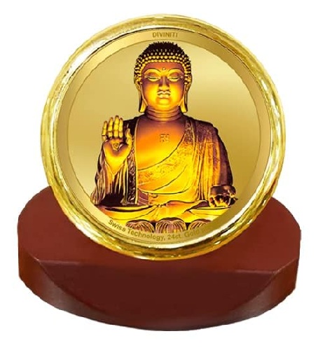 DIVINITI Gautama Buddha Ji God Idol Photo Frame for Car Dashboard