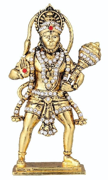 GCT Lord Hanuman Metal Statue for Car Dashboard