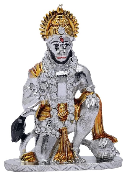 GCTBajrang Bali Ashirwad Idol Metal Statue for Car Dashboard