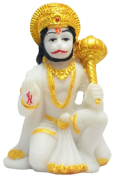 Lord Hanuman Idol in Marble Material