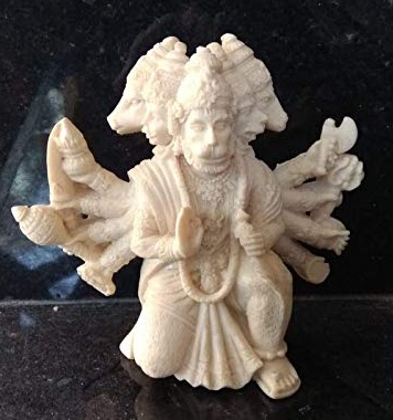 Niraj Art Marble Panchmukhi Hanuman Idol for Car Dashboard