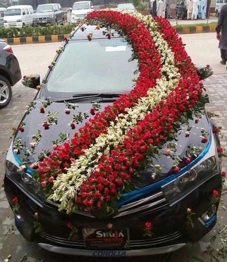 simple marriage car decoration 