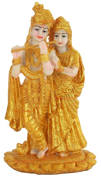 TIED RIBBONS Gold Plated Radha Krishna Idol