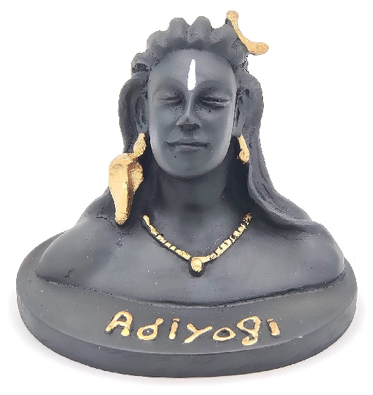 Yaayi Matte Black Color polyresin Adiyogi Shiva Idol