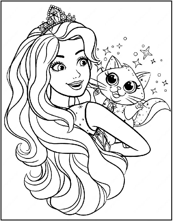 Easy Barbie Doll Face Coloring Page | Easy Drawing Guides