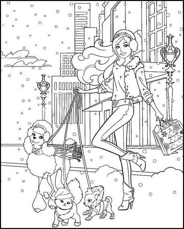 Barbie Dog Coloring Pages