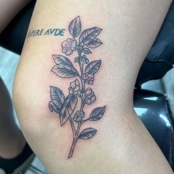 Beautiful Side Knee Tattoo