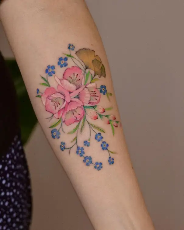Flowering Marijuana Plant Tattoo