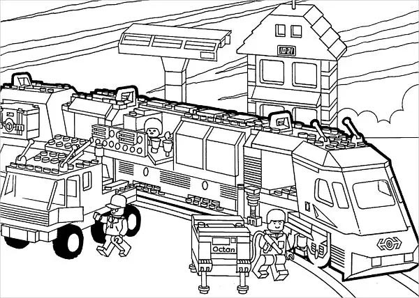 Cargo Train Coloring Page