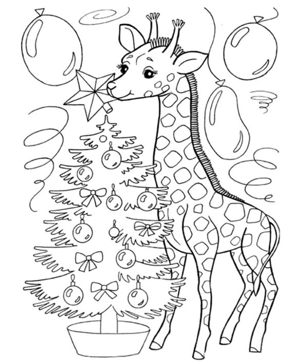 Christmas Giraffe Image