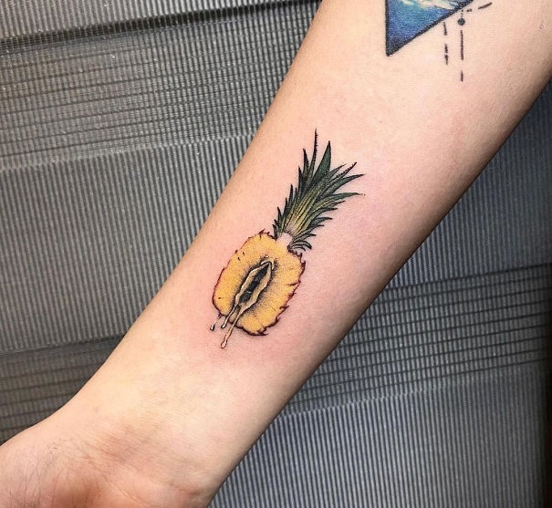 Colourful Pineapple Tattoo 6