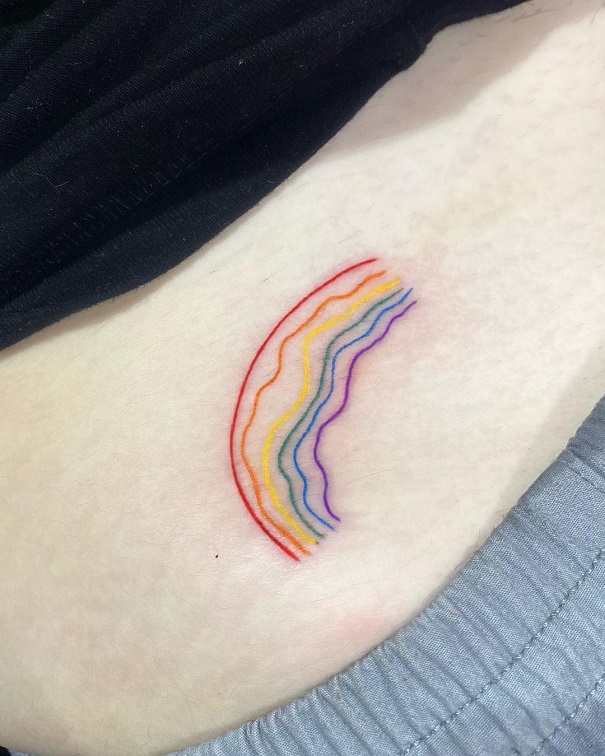 Crude Small Rainbow Tattoo