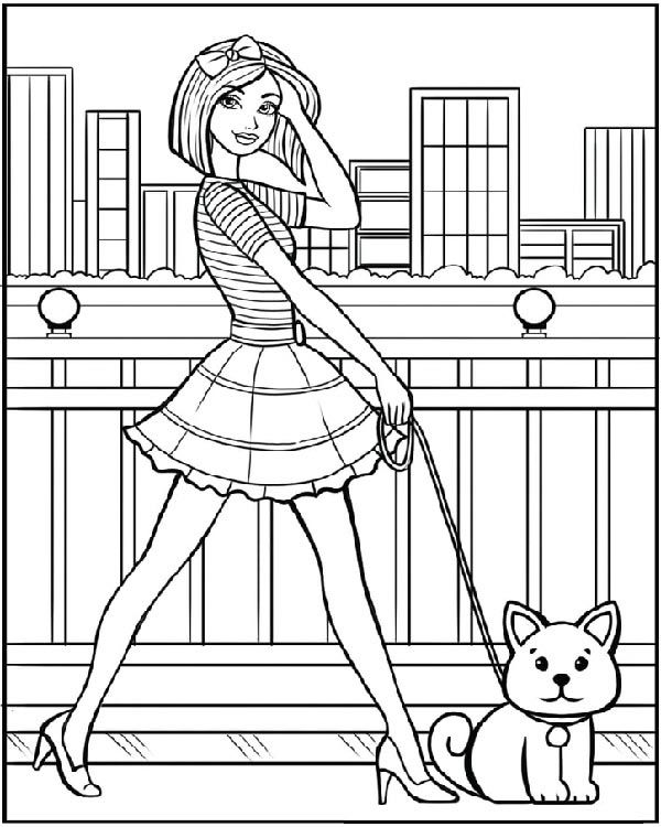 Cute Barbie Coloring Page