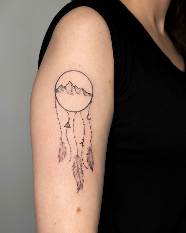 Dreamcatcher Mountain Tattoo Ideas