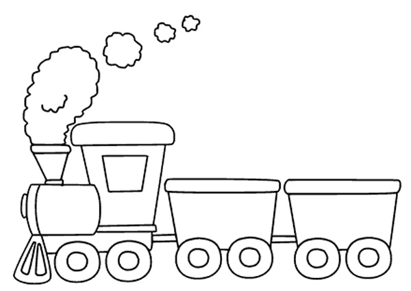 Easy Train Colouring Pages