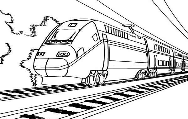 Electric Train Coloring Picture
